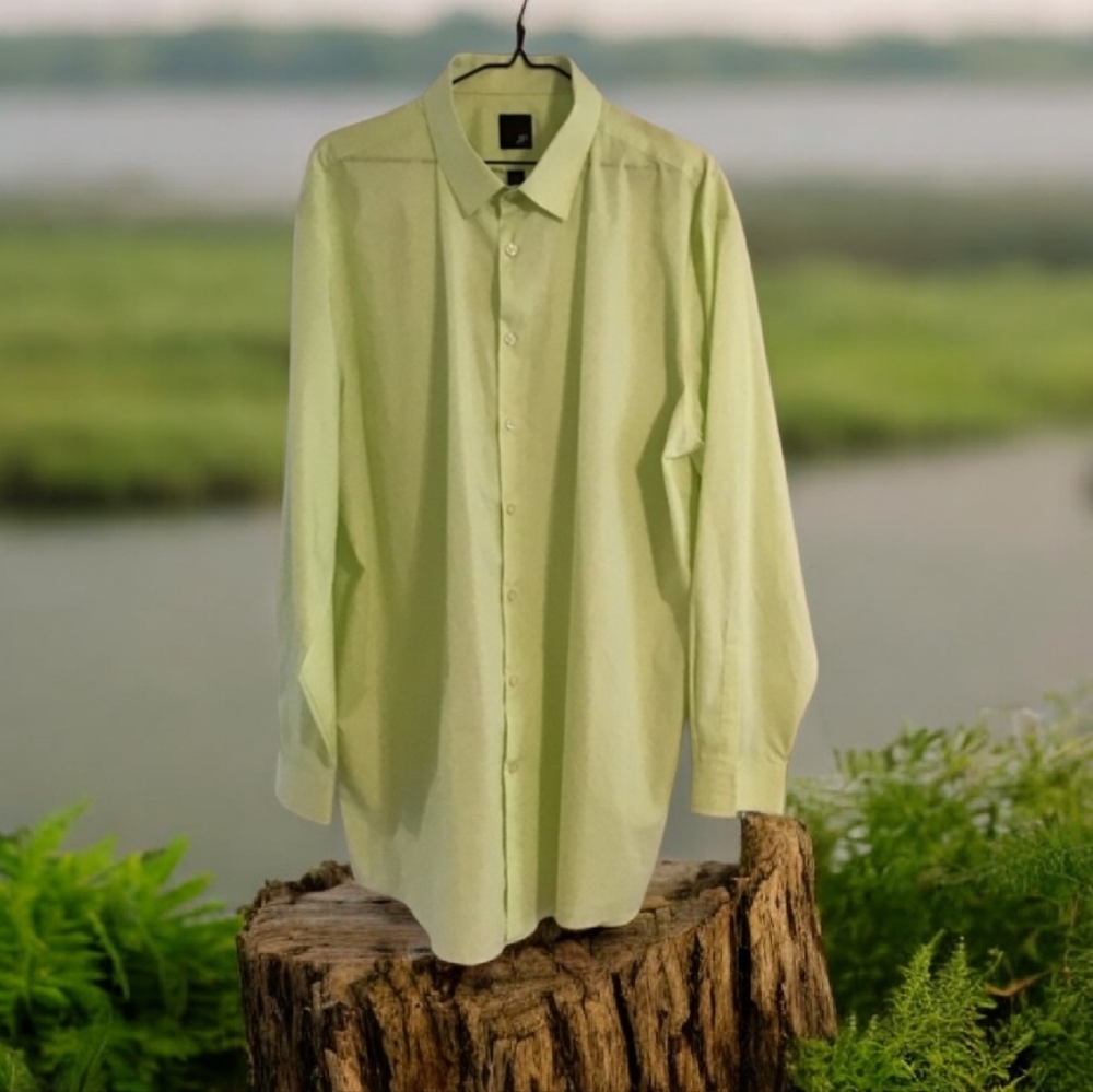 J. Ferrari dress shirt light green XXL button down l long sleeves profes…
